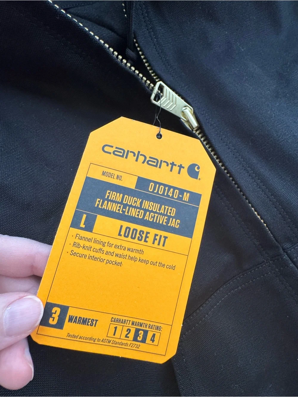 Carhartt Firm Duck Insulated Active Jacket Black NWT Loose Fit M